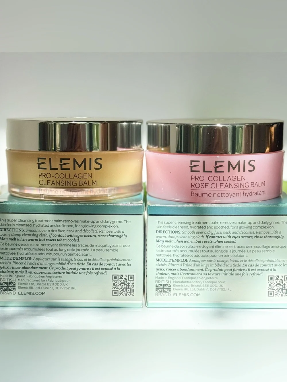 NEW Elemis Pro-Collagen Cleansing Balm Duo 3.5 oz + Rose Cleansing Balm 3.5 oz